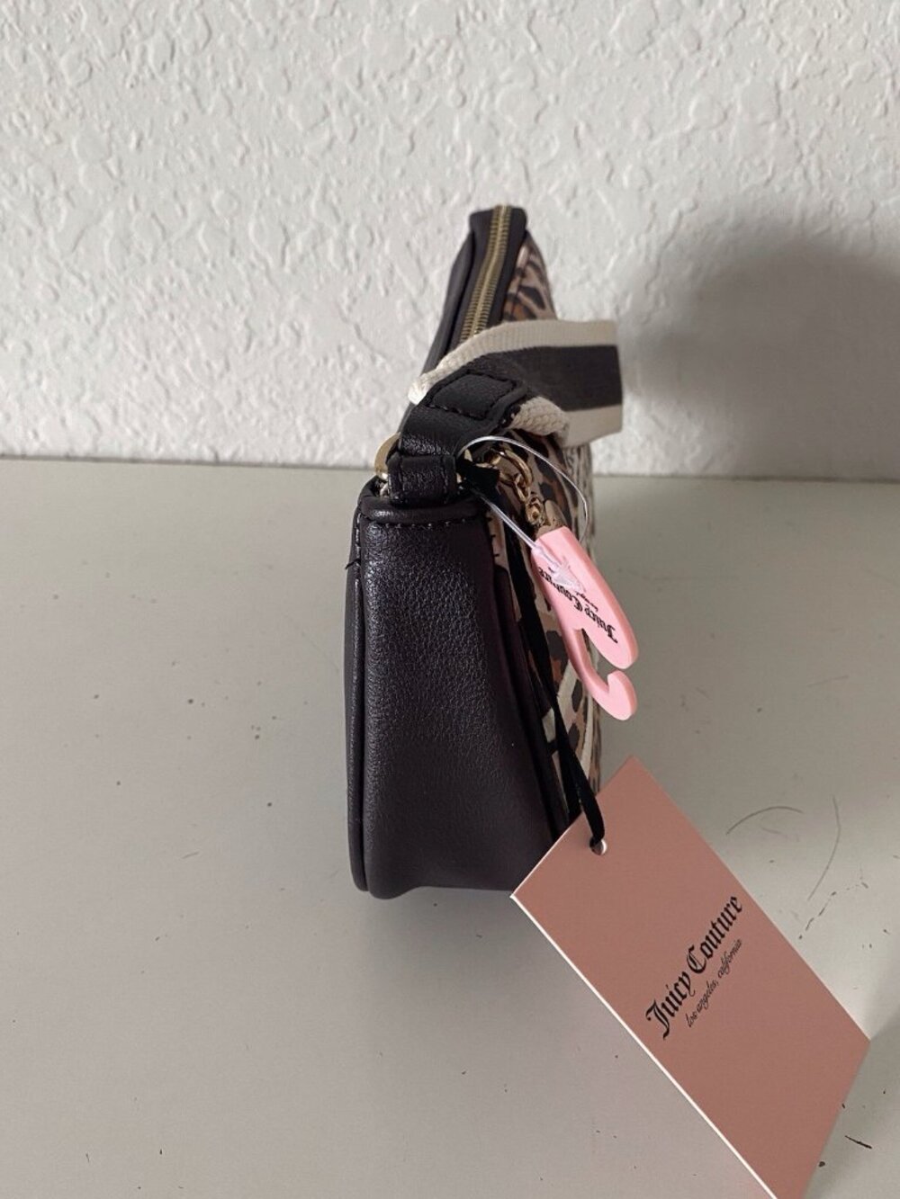 Juicy Couture Juicy Prep School Convertible Wristlet Leopard Cheetah Buff NEW - Picture 7 of 12